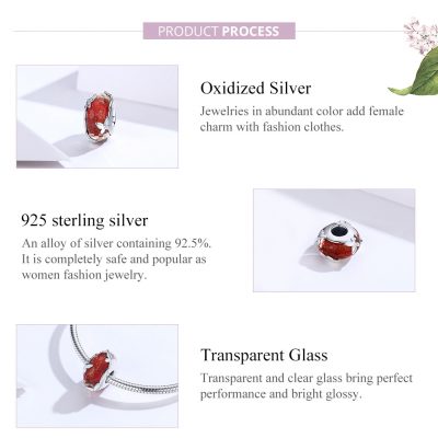 Red Murano Glass Butterfly Charm - Image 3